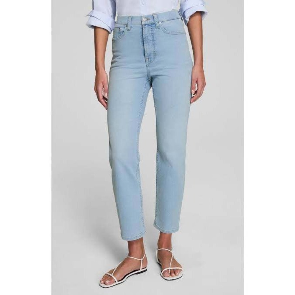 Spanx Lycra Fitsense Slim Straight Jeans Turner Wash Size 14 21314R